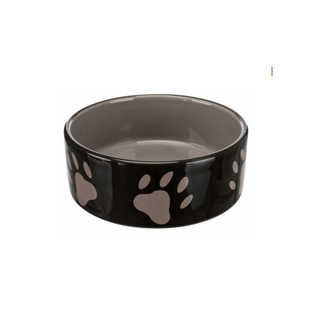 Trixie Comedero - Bebedero de cerámica negro 12 cm